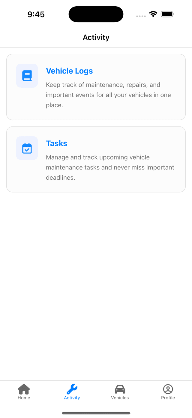 Vehicle Activity